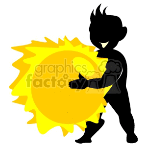 man holding the sun