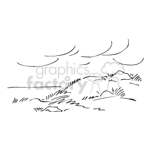 The clipart image features a simple line drawing of ocean waves crashing or lapping against the coast. There are several layers of waves depicted, suggesting movement and the dynamic nature of the coastline.