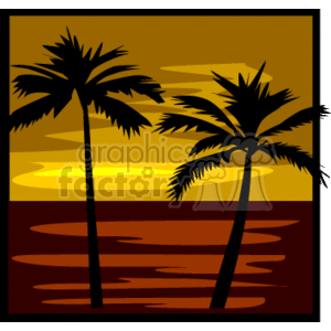 Sundown on tropical beach