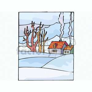 Winter lanscape scene