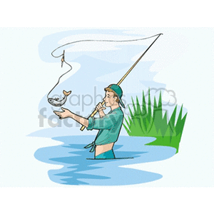 Download A Person Fly Fishing Caught A Fish Clipart Commercial Use Gif Jpg Wmf Svg Clipart 163879 Graphics Factory
