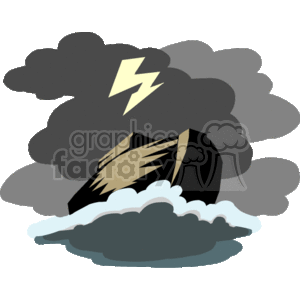 Noah's Ark in a lightning storm