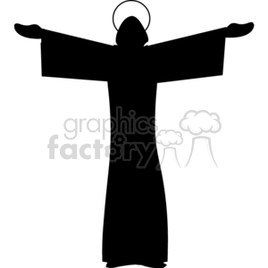 Religious Figure Silhouette with Halo