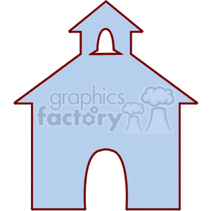 A simple clipart silhouette of a church building.