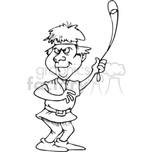   This clipart image depicts a cartoon of a young man who appears to be a shepherd, indicative of the biblical character David from the story of David and Goliath. He