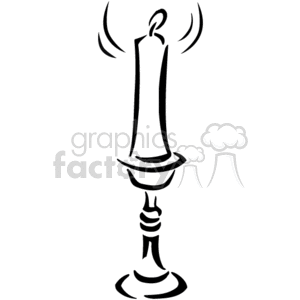 Candle in Holder Line Art