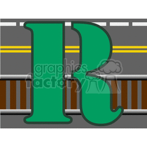Letter R with Transportation Background