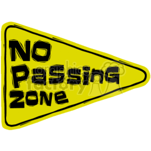 No Passing Zone Warning Sign