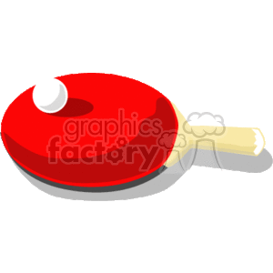 Red Ping Pong Paddle and Ball