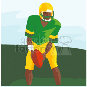 Football Player - Athlete Holding Ball on Field