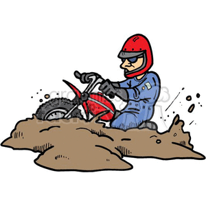 dirt bike stuck in the mud