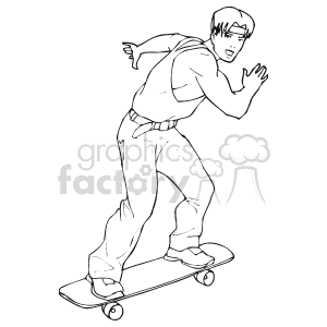 Skateboarder Action Pose