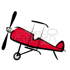 red biplane 