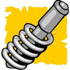 The clipart image depicts a car shock absorber, which is a part of a vehicle's suspension system designed to absorb and damp shock impulses.