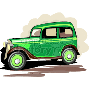 Vintage Green Classic Car - Retro Automobile