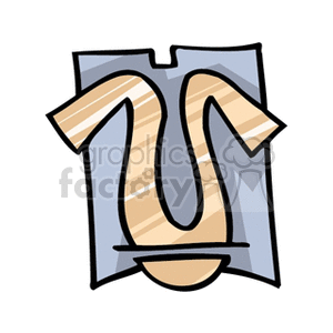Clipart image featuring an abstract design resembling the Taurus zodiac sign in tan and blue colors.