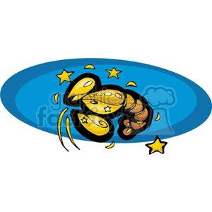 Clipart image of the Cancer zodiac sign depicted as a stylized crab with stars and a blue background.