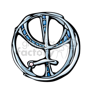 Clipart of a metallic and intricate symbol representing a zodiac sign.