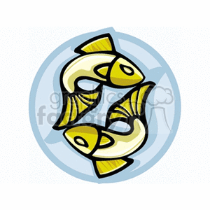 Clipart image of two fish representing the Pisces zodiac sign, typically associated with horoscopes and astrology.