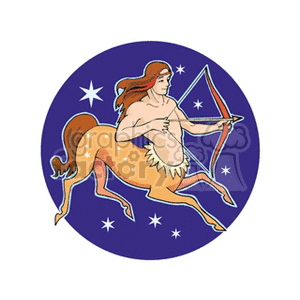 Clipart of the Sagittarius zodiac sign, depicting a centaur archer against a starry background.