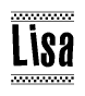 Lisa Bold Text with Racing Checkerboard Pattern Border