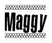 Maggy Bold Text with Racing Checkerboard Pattern Border