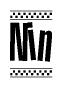The image contains the text Nin in a bold, stylized font, with a checkered flag pattern bordering the top and bottom of the text.
