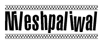 The image contains the text Nileshpaliwal in a bold, stylized font, with a checkered flag pattern bordering the top and bottom of the text.