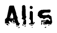 The image contains the word Alis in a stylized font with a static looking effect at the bottom of the words