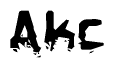 The image contains the word Akc in a stylized font with a static looking effect at the bottom of the words