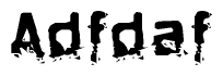 The image contains the word Adfdaf in a stylized font with a static looking effect at the bottom of the words