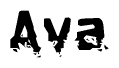 The image contains the word Ava in a stylized font with a static looking effect at the bottom of the words