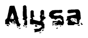 The image contains the word Alysa in a stylized font with a static looking effect at the bottom of the words