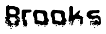 The image contains the word Brooks in a stylized font with a static looking effect at the bottom of the words