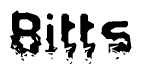 The image contains the word Bitts in a stylized font with a static looking effect at the bottom of the words