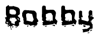 The image contains the word Bobby in a stylized font with a static looking effect at the bottom of the words