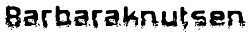 The image contains the word Barbaraknutsen in a stylized font with a static looking effect at the bottom of the words