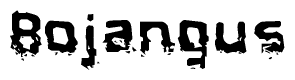 The image contains the word Bojangus in a stylized font with a static looking effect at the bottom of the words