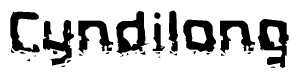 The image contains the word Cyndilong in a stylized font with a static looking effect at the bottom of the words