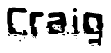 The image contains the word Craig in a stylized font with a static looking effect at the bottom of the words