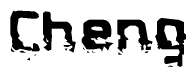 The image contains the word Cheng in a stylized font with a static looking effect at the bottom of the words