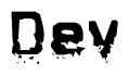 The image contains the word Dev in a stylized font with a static looking effect at the bottom of the words