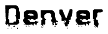 The image contains the word Denver in a stylized font with a static looking effect at the bottom of the words