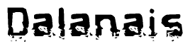 The image contains the word Dalanais in a stylized font with a static looking effect at the bottom of the words