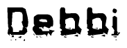 The image contains the word Debbi in a stylized font with a static looking effect at the bottom of the words