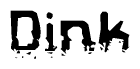   The image contains the word Dink in a stylized font with a static looking effect at the bottom of the words 