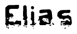   The image contains the word Elias in a stylized font with a static looking effect at the bottom of the words 