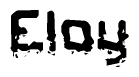 The image contains the word Eloy in a stylized font with a static looking effect at the bottom of the words