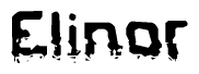 The image contains the word Elinor in a stylized font with a static looking effect at the bottom of the words