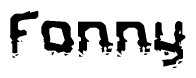 The image contains the word Fonny in a stylized font with a static looking effect at the bottom of the words